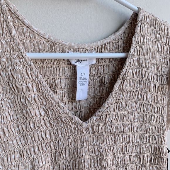 Nude Pink Cheetah Print Peplum Top - US S - Picture 2 of 3